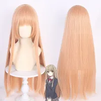 Shiina Mahiru 100CM Orange Long Straight Hair Cosplay Wig Heat Resistant Synthetic Hair Cos Comic-Con Carnival Wigs Кофта Аниме