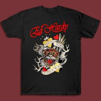 เสื้อยืดพิมพ์ลายแฟชั่น เสื้อยืด พิมพ์ลายเสือ Ed Hardy Tiger ประดับพลอยเทียม สําหรับผู้ชาย  QAR1