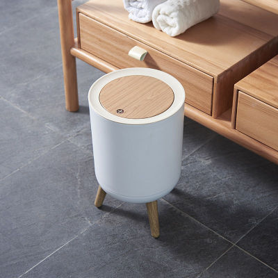 Nordic 7L One-Press Bucket Garbage Tin Trash Can with Lid Waste Basket Cans for Kitchen Bathroom Bedroom Table trash Dustbin