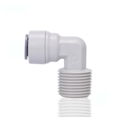 【CW】12"; NPT Male Thread - 38 OD Tube RO Water Quick Connector Elbow Tight Junction Double Sealing PE Fitting