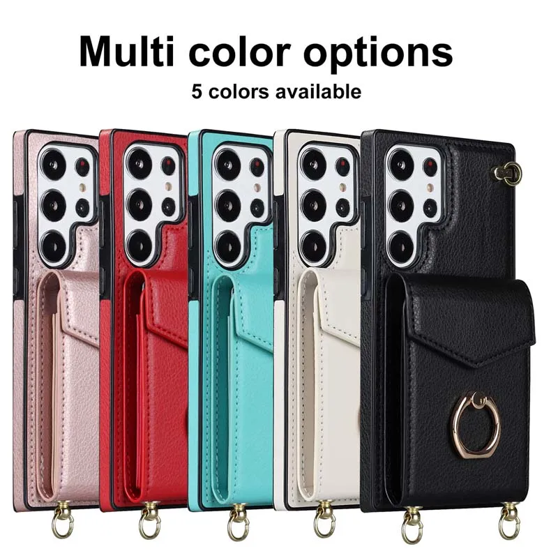 Stylish Crossbody Lanyard Leather Necklace Love Bracket Rotates 360 °  Plating Phone Case For Galaxy S23 S22 S21 Ultra Plus - Soft & Protection -  Temu