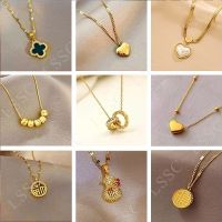 ☊✗﹉ สร้อยทอง สร้อยคอทองชุบ 18k มีหลายแบบ สร้อยสแตนเลส โดนน้ำหอมได้ ใส่อาบน้ำได้【ไม่ลอกไม่ดำไม่แพ้】