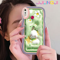 Jjlingji เคสสำหรับ Realme 3 Pro เคส3i Realme การ์ตูน3D น่ารัก Pochacco ดีไซน์ใหม่ขอบครีมลูกคลื่นนุ่มเคสมือถือกันกระแทกแบบใสปลอกโปร่งใสลายกล้องถ่ายรูปเรียบง่ายอ่อนโยนฝาครอบป้องกัน