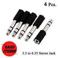 (4 ชิ้น) ตัวแปลง 3.5 to 6.35 Stereo Jack สำหรับต่อเครื่องเสียง