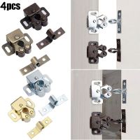 【LZ】☇❁  4Pcs Double Roller Catch Wardrobe Cabinet Door Catches Stainless Steel Latch Catch with Screws Copper Catch Door Latch Hardware