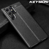 KEYSION เคสกันกระแทกสำหรับ Samsung S22 Ultra 5G S22 Pro เคสหนังซิลิโคนโทรศัพท์สำหรับ Galaxy S20 FE S20 + Plus