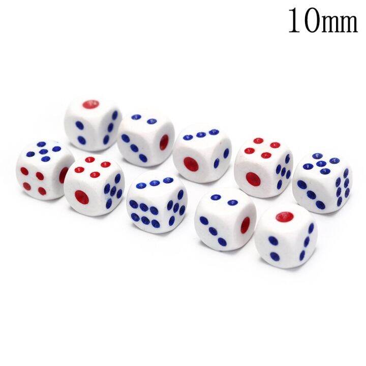 10PCS/pack 10mm Standard Dice Set D6 Acrylic For Playing Game Small
