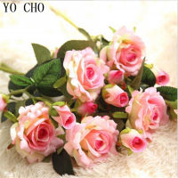 YO CHO 2 Heads Real Touch Roses Wedding Flowers Artificial Peony Silk Velvet Flower Bridal Bouquet Home Decor Party Decoracion