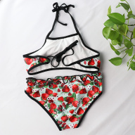 CW Teenager Girls Swimsuit Ruffle Bikini Set Cute Kid Girl Swimwear Floral thumbnail