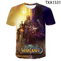 2023 NewWorld Of Warcraft เสื้อยืดผู้ชายผู้หญิงแฟชั่น Streetwear 3D พิมพ์เสื้อยืด2021ฤดูร้อนขายร้อน Tees