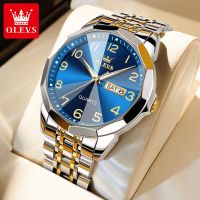 OLEVS Jam Tangan Lelaki Waterproof Original Men Watch Stainless Steel Strap Quartz Analog Watch for Mens Business Luminous Calendar Fashion Digital Watch 【BYUE】