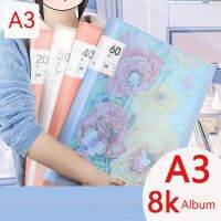 หนังสือแฟ้มซองสำหรับ A3 20-80Pages วาดภาพอัลบั้ม8K ข้อมูลโปร่งใสที่เก็บโปสเตอร์รางวัลสำหรับเด็ก