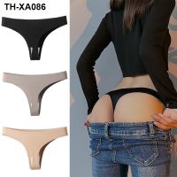 Womens seamless underwear female thong one piece sexy female fat mm summer European and American sports fitness large size ice silk t pants