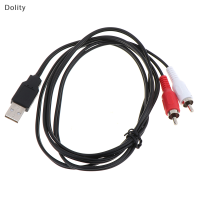 Dolity Dual RCA MALE TO USB MALE A COMPOSITE ADAPTER Audio Video Data EXTENSION CABLE