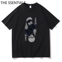 แขนสั้นโอเวอร์ไซส์เสื้อยืด พิมพ์ลายกราฟิกการ์ตูนอนิเมะ Jujutsu Kaisen Satoru Gojo สไตล์ฮาราจูกุS-4XL  9FST