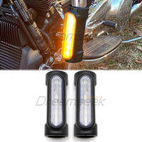 ไฟบาร์ไฮเวย์ LED 1.25 ,ไฟป้องกันเครื่องยนต์ไฟสัญญาณเลี้ยวสำหรับ Harley Victory มอเตอร์ไซค์สีดำ