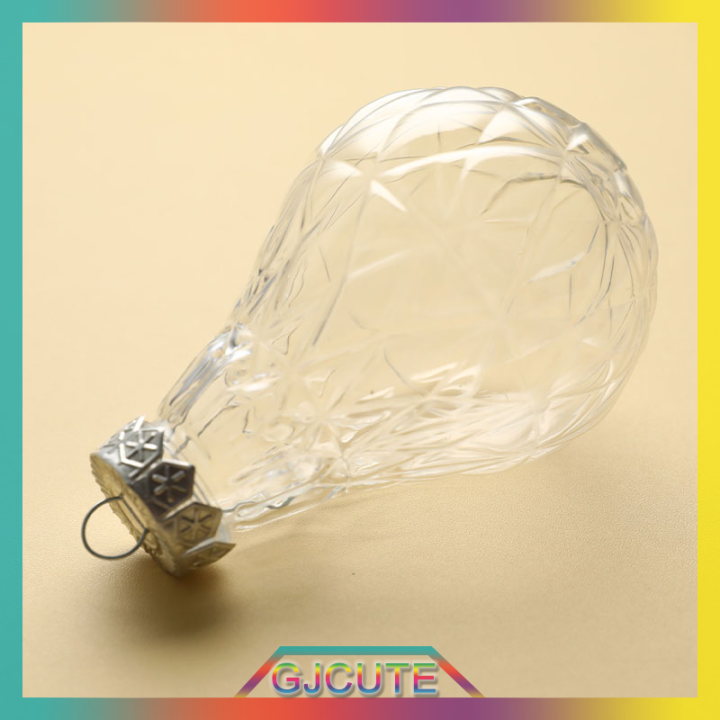 gjcute-ลูกบอลพลาสติกใสสำหรับตกแต่งคริสต์มาสงานหัตถกรรมพลาสติกใส