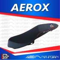 AEROX เบาะปาด เอกนาพร เบาะมอเตอร์ไซค์ ผลิตจากผ้าเรดเดอร์สีดำ หนังด้าน ด้ายแดง