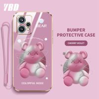 เคสโทรศัพท์ YBD สำหรับ OPPO Realme 9 Pro + Realme V25 Realme 9 Pro 4G Realme 10 Pro Plus 5G เคสหมีรุนแรงลายการ์ตูนไล่ระดับสีมีกรอบป้องกันกล้องพร้อมเลนส์คลุมทั้งหมด