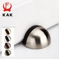 KAK Zinc Alloy Rubber Door Stopper Non Punching Sticker Hidden Door Holder Catch Floor Mounted Nail-free Door Stop Door Hardware