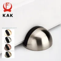 【LZ】 KAK Zinc Alloy Rubber Door Stopper Non Punching Sticker Hidden Door Holder Catch Floor Mounted Nail-free Door Stop Door Hardware