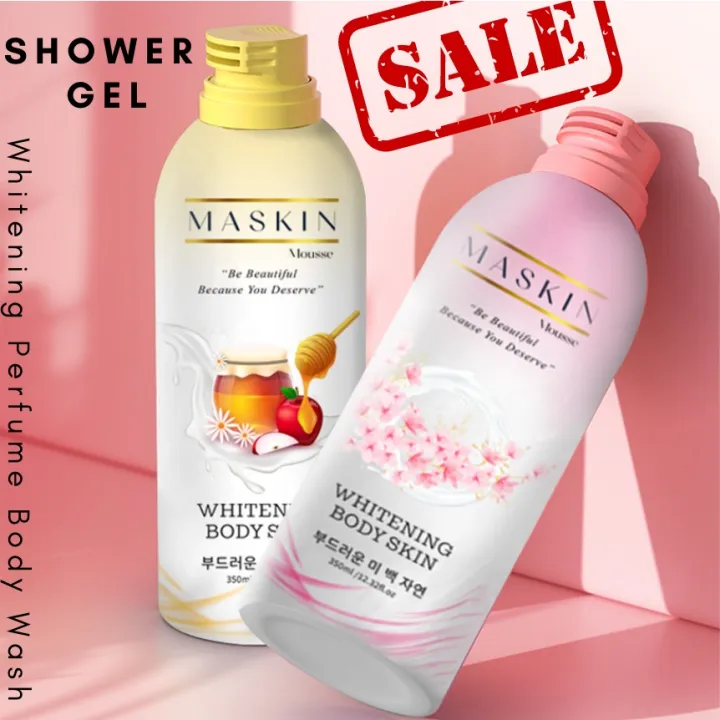 beauty Mousse Shower Gel Whitening Perfume Body Wash 350ml MASKIN Amino