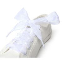 1 Pair Shoelaces Flat Silk Satin Ribbon Sport Shoes Laces Sneakers Shoestrings