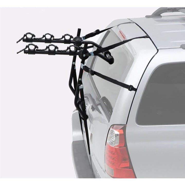 【COD】Car Rear Bike Rack Carrier For 3 Bikes Safety Ropes Rear Stand