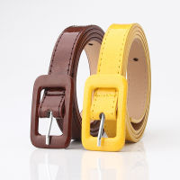 Trendy Belts For Women Belt Accessories Skinny Waist Belt Candy Color Belt Casual Leather Belt Metal Buckle Belt