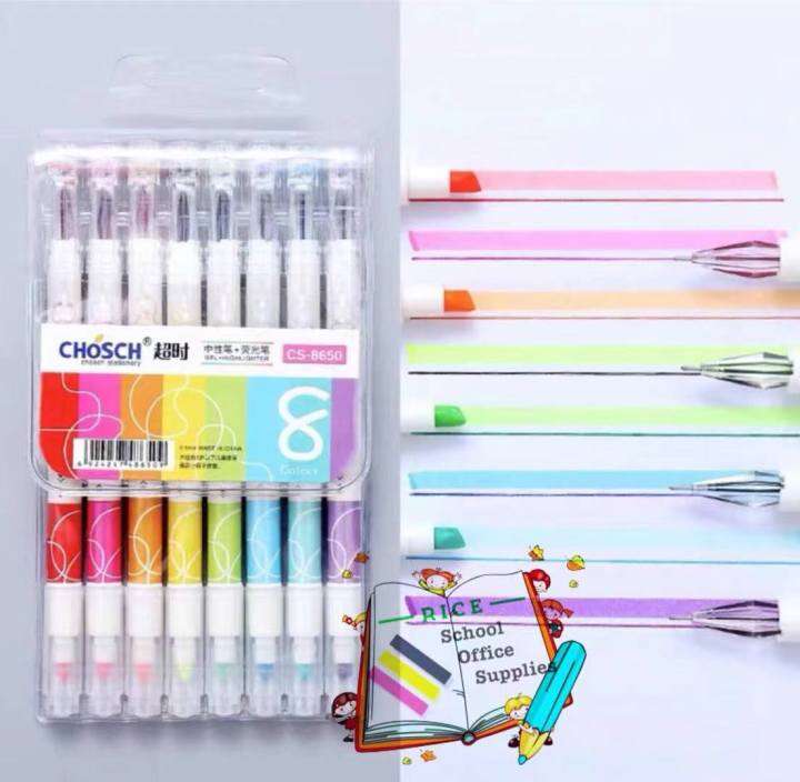 Chosch Gel Ink Pen and Highlighter Dual Tip GP-8650 | Lazada PH