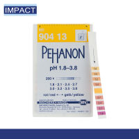 แถบทดสอบค่าpH ตัวบ่งชี้ค่าpH ชุดตรวจสอบค่าpH ตรวจสอบค่าความเป็นกรด กระดาษ PEHANON pH 1.8-3.8 MN#904 13 (ออกใบกำกับภาษีได้)