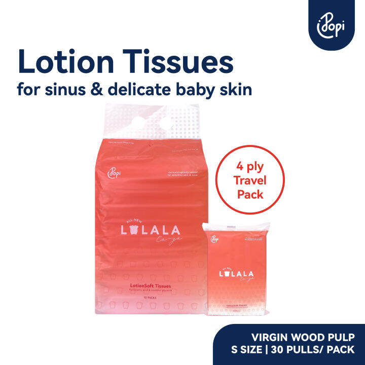 [10 packs] Popi LaLaLa LotionSoft Tissues for Sensitive Nose/Skin