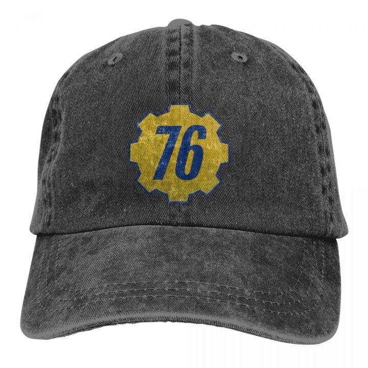 vault-76-distressed-baseball-caps-peaked-cap-fallout-shelter-resident-strategy-game-sun-shade-hats-for-men-women