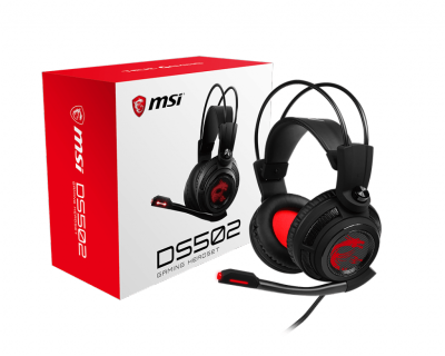 หูฟังเกมมิ่ง MSI DS502 Gaming Headset with Microphone Enhanced Virtual 7.1 Surround Sound