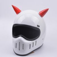 ☄۩ Helmet Horns Waterproof Double-sided Adhesive Rubber Cute Helmet Devil Horns for Helmet