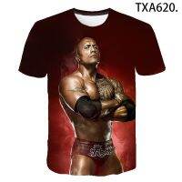 COD lianshai WWE Dwayne Douglas Johnson Summer Popular Mens And Womens 3D Printed T-Shirt Street Fashion Creative Top Moisture Wicking Short Slee