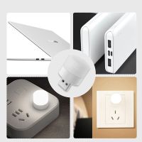 100Pcs USB Plug Lamp Mini LED Night Light Charging Book Lights Small Round Reading Eye Protection