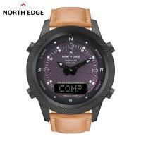 NORTH EDGE Mens Solar Watch Outdoor Sports Watch Full Metal Waterproof 50M Compass Countdown Stopwatch Smart Watch