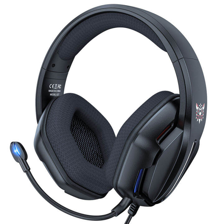 หูฟังแบบมีสาย-x27คล้องหูพร้อมไมโครโฟน-hd-headphone-gaming-ตัดเสียงรบกวน-rgb-เรืองแสงสำหรับวิดีโอเกมพีซี