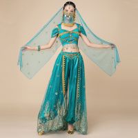 Festival Arabian Princess Costumes Indian Dance Embroider Bollywood Jasmine Costume Party Cosplay Jasmine Princess Fancy Outfit