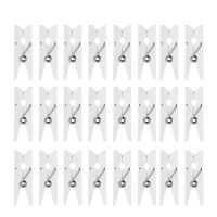 100PCS White Wooden Photo Paper Peg Pin Paper Craft Clips Picture Holder Clips Clothespins for Paper Photo Display Hanging Home Clips Pins Tacks