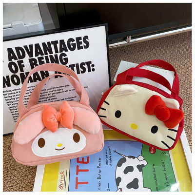 Sanrio HelloKitty mymelody Cartoon Cute Girl Canvas Portable Handbag Storage Bag Fashion Large Capacity Personality