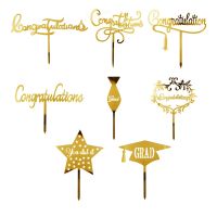 【CW】ஐ❦  Gold Congratulations You Did It Grad Graduation Celebration Decoration Supplies Baking Accessories