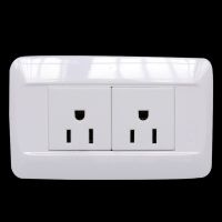 【New】118Mm USA Wall Power Outlet Socket Plug Adapter Charger 250V 10A 2Gang Socket American Standard XT002