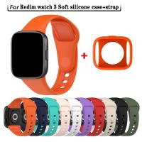 Silicone Strap + Protective Cover For Xiaomi Redmi Watch 3 Replacement Wrist Strap Bumper For Mi watch lite3 Wristband Bracelet Wires  Leads Adapters