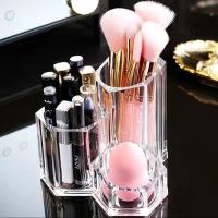 Desktop Storage Solution Makeup Brush Organizer Multi-functional Storage Box Transparent Brush Holder Clear Acrylic Makeup Organizer