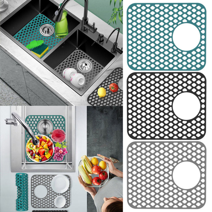 Silicone Sink Mat Rear Kitchen Sink Protector Accessory Folding