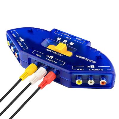 ：“{》 3 In 1 Out AV Switcher 3 In 1 Out AV Audio And Video Converter 2RCA Audio Distributor