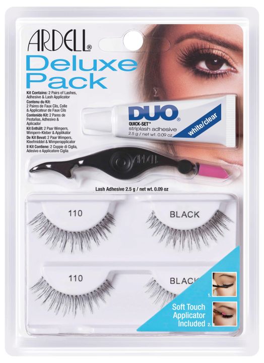 ของแท้! Ardell ขนตาปลอม Deluxe Pack 110 + กาวติดขนตาปลอม DUO + แหนบสำหรับติดขนตาปลอม