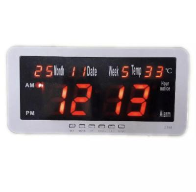 LED Digital Clock แขวนผนัง แสดง เวลา วัน เดือน ปี สัปดาร์ อุณหภูมิ ตัวเลขสีแดง (ขนาด 11x22cm CLOCK)